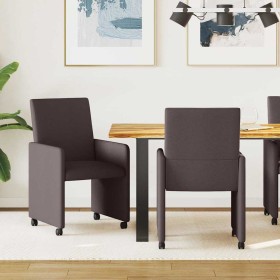 Sillas de comedor 2 pcs Marrón oscuro 57 x 66 x 94 cm tela Sillas de comedor 2 pcs Marrón oscuro 57 x 66 x 94 cm tela