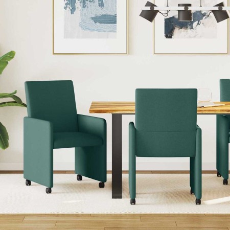 Sillas de comedor 2 pcs Verde oscuro 57 x 66 x 94 cm tela
