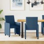 Sillas de comedor con rueda 2 pcs Azul 57 x 66 x 94 cm tela