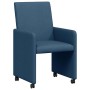 Sillas de comedor con rueda 2 pcs Azul 57 x 66 x 94 cm tela