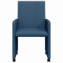 Sillas de comedor con rueda 2 pcs Azul 57 x 66 x 94 cm tela