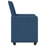 Sillas de comedor con rueda 2 pcs Azul 57 x 66 x 94 cm tela