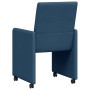 Sillas de comedor con rueda 2 pcs Azul 57 x 66 x 94 cm tela