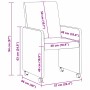 Sillas de comedor con rueda 2 pcs Azul 57 x 66 x 94 cm tela