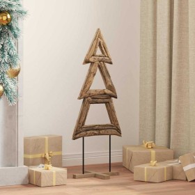 Árbol de Navidad con soporte Marrón 90 cm Madera de teca maciza