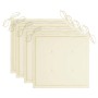 Sillas de jardín 4 uds con cojines crema madera de teca
