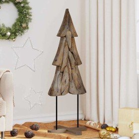 Árbol de Navidad Marrón 120 cm Madera de teca maciza