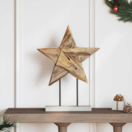 Estrella de Navidad Marrón 45 x 5 x 60 cm Madera de teca maciza