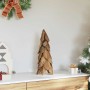 Árbol de Navidad con soporte Marrón 50 cm Madera de teca maciza