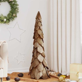Árbol de Navidad Marrón 110 cm Madera de teca maciza