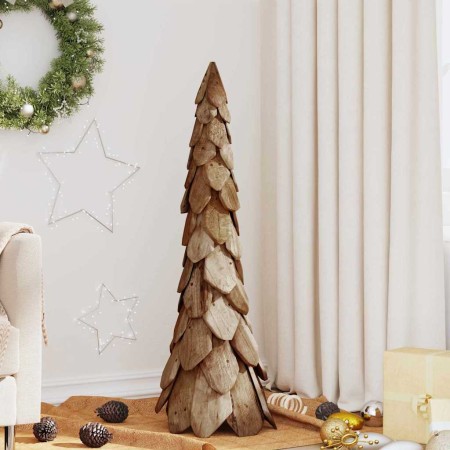 Árbol de Navidad Marrón 110 cm Madera de teca maciza