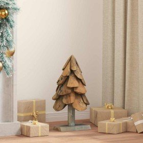 Árbol de Navidad con soporte Marrón 60 cm Madera de teca maciza