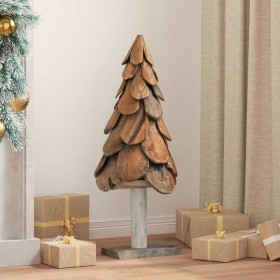 Árbol de Navidad con soporte Marrón 90 cm Madera de teca maciza