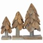 Árbol de Navidad con soporte 3 pcs Marrón Madera de teca maciza
