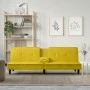 Gelbes Samtschlafsofa mit Getränkehalter von vidaXL, Sofas - Ref: Foro24-351925, Preis: 263,21 €, Rabatt: %
