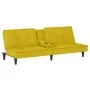 Gelbes Samtschlafsofa mit Getränkehalter von vidaXL, Sofas - Ref: Foro24-351925, Preis: 263,21 €, Rabatt: %