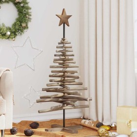 Árbol de Navidad Marrón 120 cm Madera de teca maciza