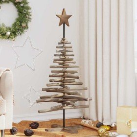 Árbol de Navidad Marrón 120 cm Madera de teca maciza