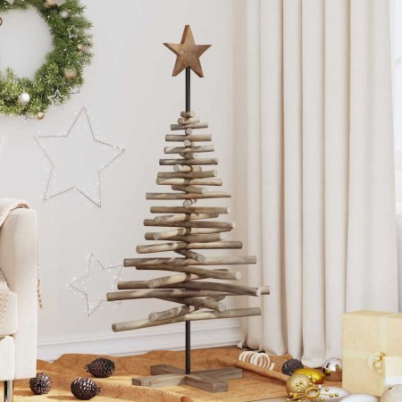 Árbol de Navidad Marrón 120 cm Madera de teca maciza