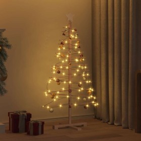 Árbol de Navidad de madera con soporte Marrón 125 cm Bambú