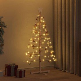 Árbol de Navidad de madera con soporte Marrón 125 cm Bambú