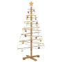 Árbol de Navidad de madera con soporte Marrón 125 cm Bambú
