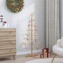 Árbol de Navidad de madera con soporte Marrón 125 cm Bambú