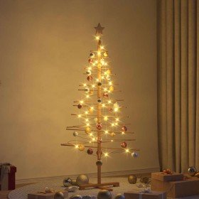 Árbol de Navidad de madera con soporte Marrón 150 cm Bambú