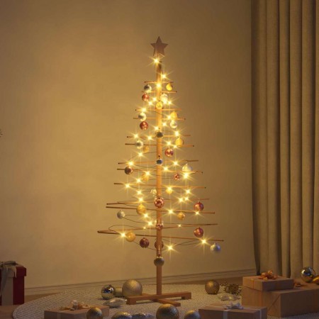 Árbol de Navidad de madera con soporte Marrón 150 cm Bambú