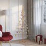 Árbol de Navidad de madera con soporte Marrón 180 cm Bambú