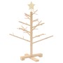 Árbol de Navidad de madera Natural 75 cm Madera maciza de pino