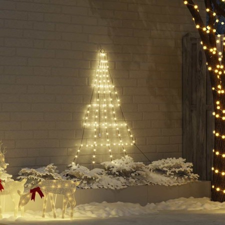 Árbol de Navidad LED con 112 LED Cálido 182 cm Metal