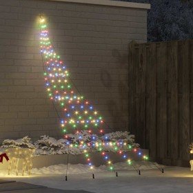 Árbol de Navidad LED con 168 LED Multicolor 306 cm Metal