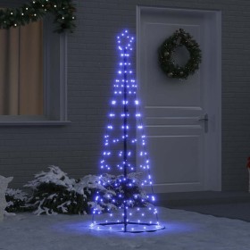 Árbol de Navidad LED con 390 LED con soporte Azul 250 cm Hierro