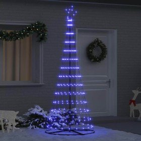 Árbol de Navidad LED con 290 LED Azul 100 x 100 x 250 cm Metal