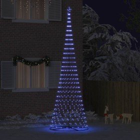 Árbol de Navidad LED con 550 LED Azul 160 x 160 x 500 cm Metal
