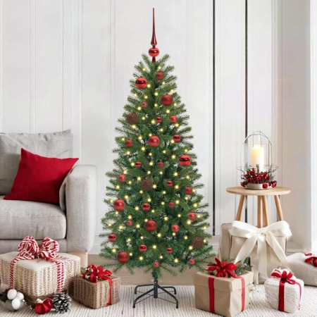 Juego de Esferas de Navidad con 150 LED 61 pcs Rojo Plástico