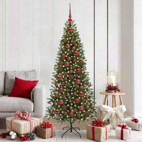 Juego de Esferas de Navidad con 300 LED 120 pcs Rojo Plástico