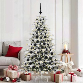 Juego de Esferas de Navidad con 300 LED 120 pcs Negro Plástico