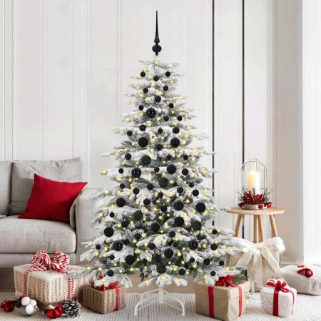 Juego de Esferas de Navidad con 300 LED 120 pcs Negro Plástico