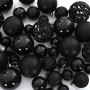 Juego de Esferas de Navidad con 300 LED 120 pcs Negro Plástico