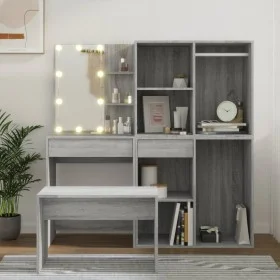 LED-Waschtischset aus Sperrholz in Sonoma-Grau von vidaXL, Schlafzimmermöbel-Sets - Ref: Foro24-3114105, Preis: 215,42 €, Rab...