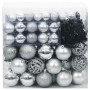 Juego de Esferas de Navidad 120 pcs Plateado Plástico