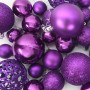 Juego de Esferas de Navidad con 150 LED 61 pcs Lila Plástico