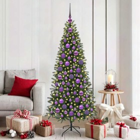 Juego de Esferas de Navidad con 300 LED 120 pcs Lila Plástico