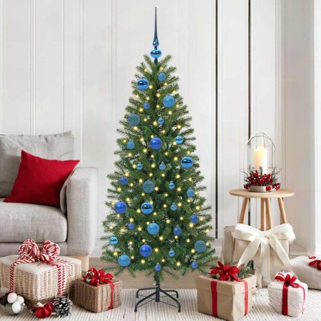 Juego de Esferas de Navidad con 150 LED 61 pcs Azul Plástico