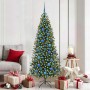 Juego de Esferas de Navidad con 300 LED 120 pcs Azul Plástico
