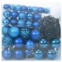 Juego de Esferas de Navidad con 300 LED 120 pcs Azul Plástico