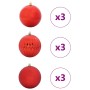 Juego de Esferas de Navidad 9 pcs Rojo