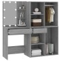 Tocador con LED y armario madera contrachapada gris Sonoma de vidaXL, Tocadores para dormitorios - Ref: Foro24-3120189, Preci...